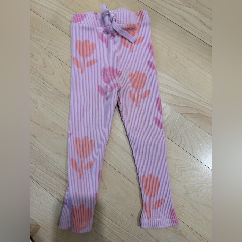 Zara Light Pink Ribbed Leggings